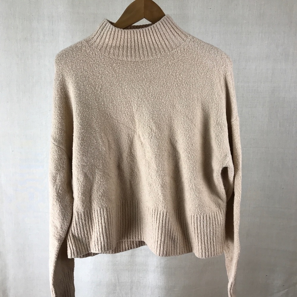 Comfy crop sweater. Vanilla ice cream colored.